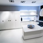 If you have enough space, you can afford a kitchen with such an unusual layout.