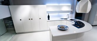 If you have enough space, you can afford a kitchen with such an unusual layout.